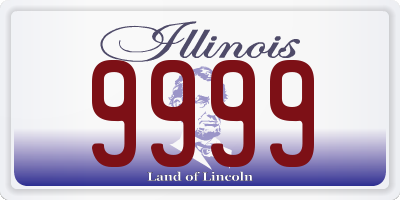 IL license plate 9999