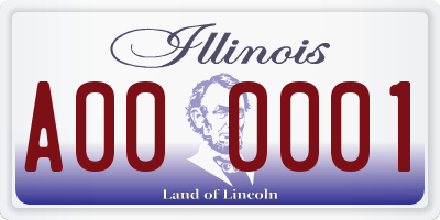 IL license plate A000001