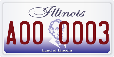 IL license plate A000003