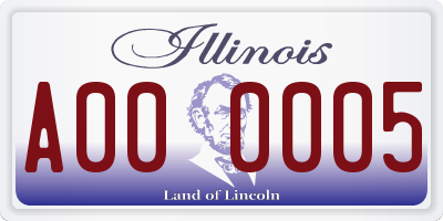 IL license plate A000005