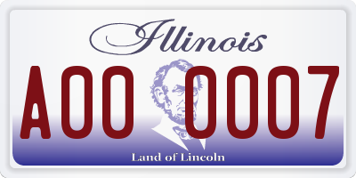 IL license plate A000007