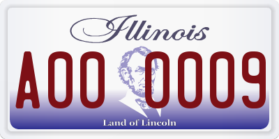 IL license plate A000009