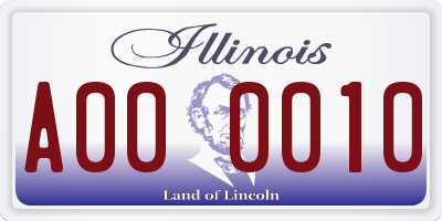 IL license plate A000010