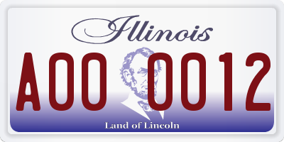 IL license plate A000012