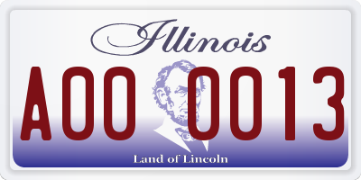 IL license plate A000013