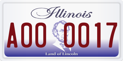 IL license plate A000017