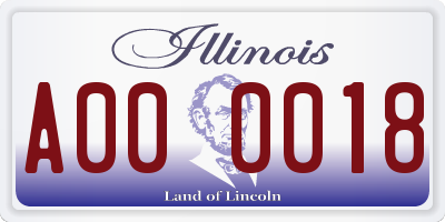 IL license plate A000018