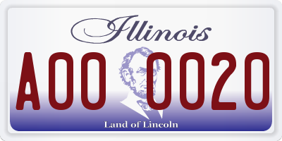 IL license plate A000020