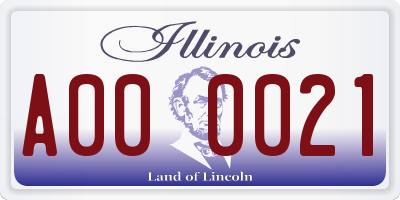 IL license plate A000021