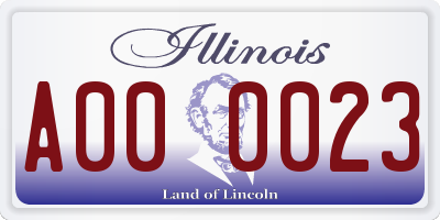 IL license plate A000023