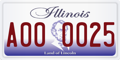 IL license plate A000025