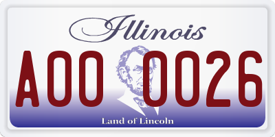 IL license plate A000026