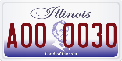 IL license plate A000030