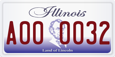 IL license plate A000032