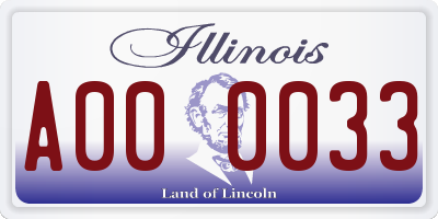 IL license plate A000033