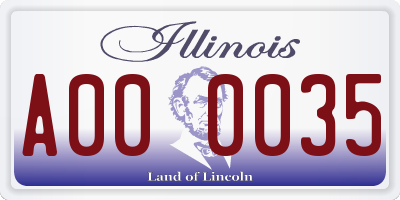 IL license plate A000035