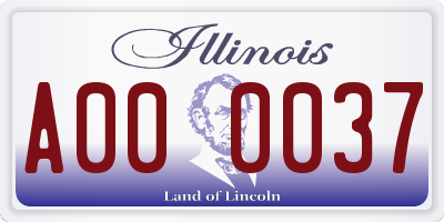 IL license plate A000037