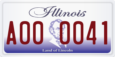 IL license plate A000041