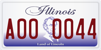 IL license plate A000044