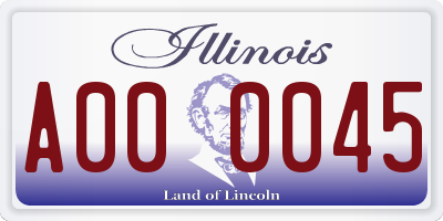 IL license plate A000045