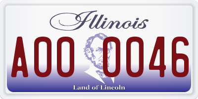 IL license plate A000046