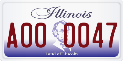 IL license plate A000047