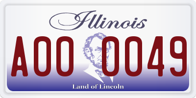 IL license plate A000049