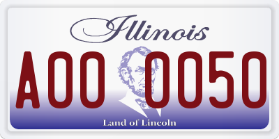 IL license plate A000050