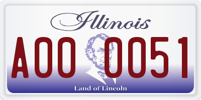 IL license plate A000051