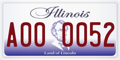 IL license plate A000052