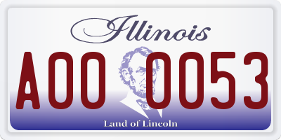 IL license plate A000053