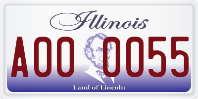 IL license plate A000055