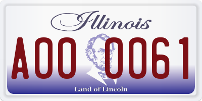 IL license plate A000061