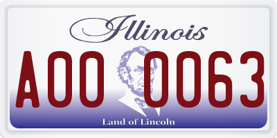 IL license plate A000063