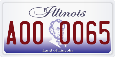 IL license plate A000065