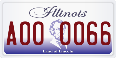 IL license plate A000066