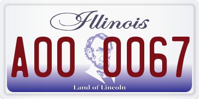 IL license plate A000067