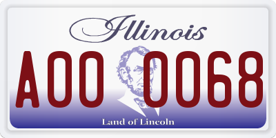 IL license plate A000068