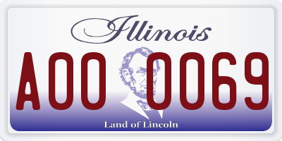 IL license plate A000069