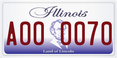 IL license plate A000070