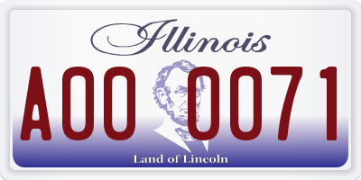 IL license plate A000071