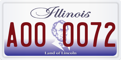 IL license plate A000072