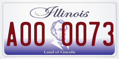 IL license plate A000073