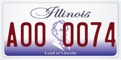 IL license plate A000074