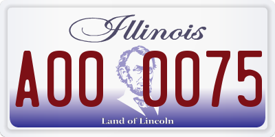 IL license plate A000075