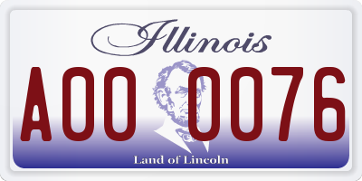 IL license plate A000076