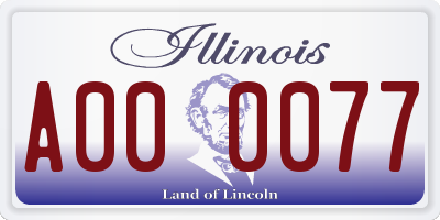 IL license plate A000077