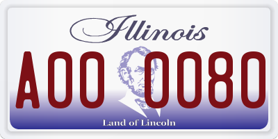 IL license plate A000080