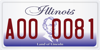 IL license plate A000081