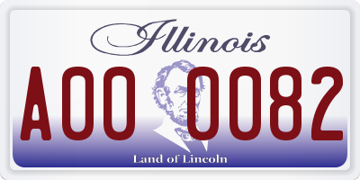 IL license plate A000082